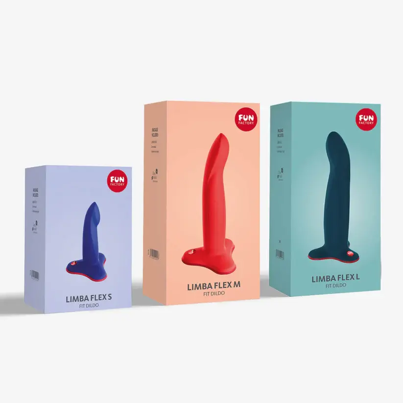 Fun Factory Limba Flex S Fit Dildo - S, M ve L boy seçenekleriyle silikon dildo ürün serisi kutu görseli