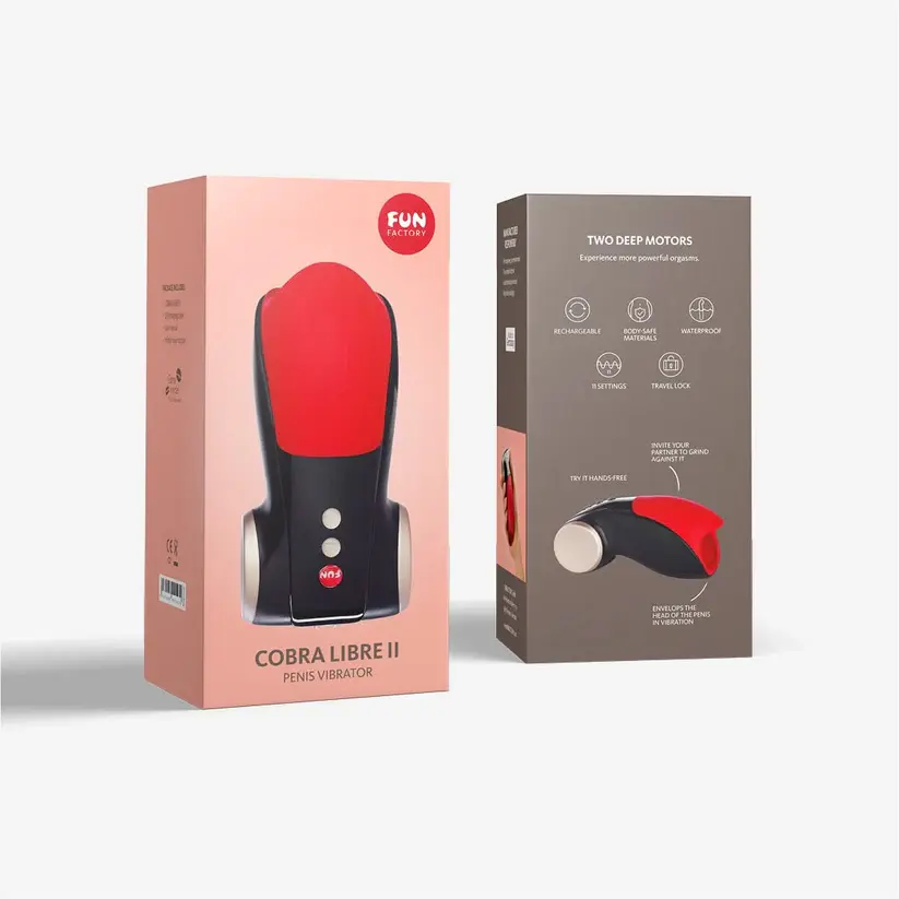 Fun Factory Cobra Libre II penis vibratör mastürbatör - şarj edilebilir, su geçirmez, 11 titreşim ayarlı erkek seks oyuncağı