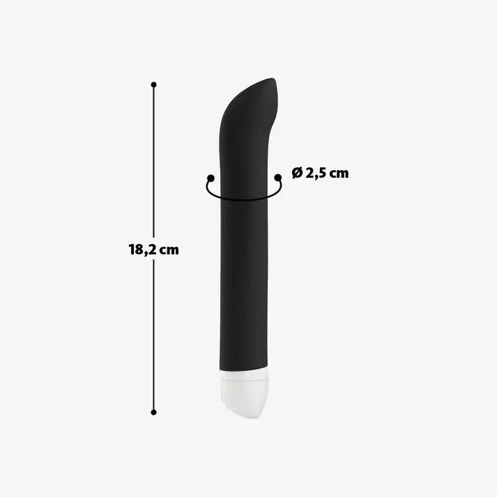 Joupie Titreşimli Vibratör – Siyah, 18,2 cm boy, 2,5 cm çap, eğimli uçlu tasarım