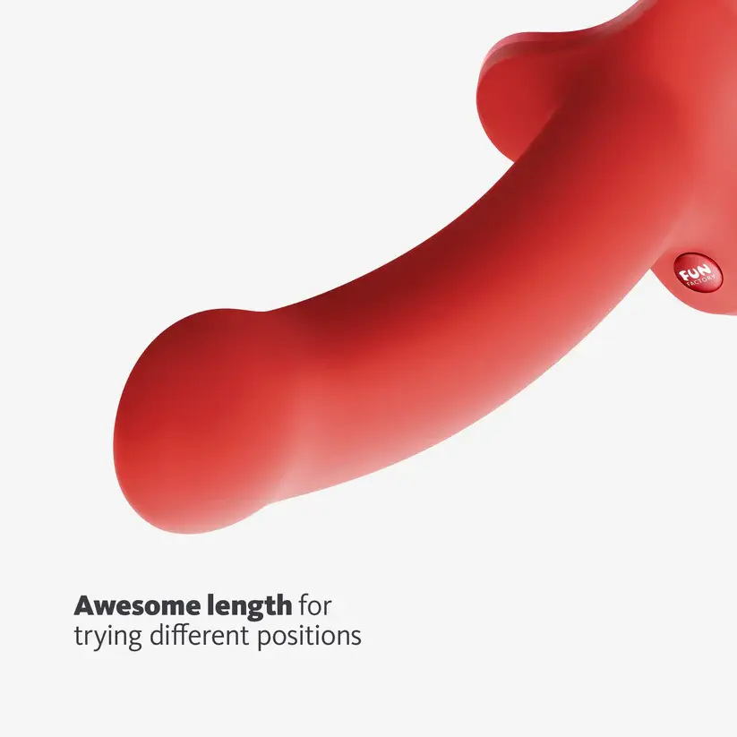 Fun Factory Magnum Dildo kırmızı silikon, farklı pozisyonlar için uzun tasarım