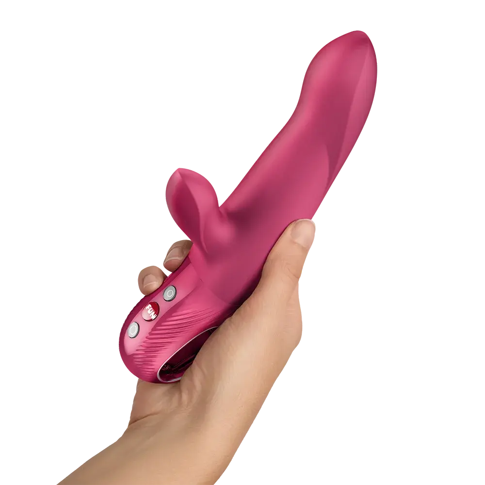 Bi Stronic Arc itme ve titreşimli vibratör, pembe silikon, çift motorlu, elde tutuş görseli