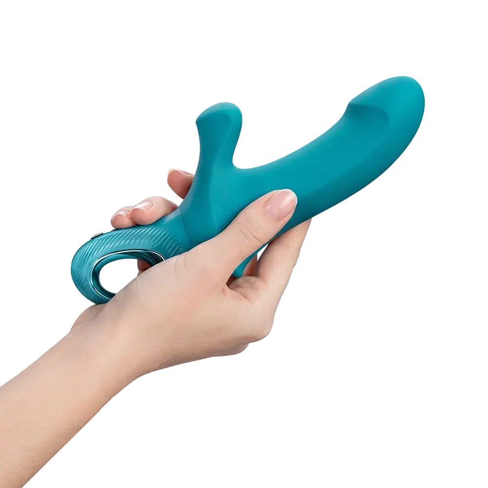 Bi Stronic Curve itme ve titreşimli vibratör - turkuaz silikon, çift motorlu, G-nokta uyarıcı tasarım