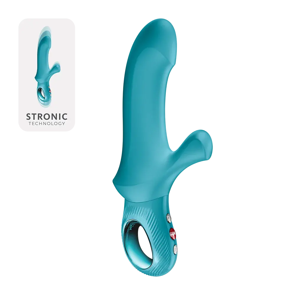 Bi Stronic Curve itme ve titreşimli vibratör, Stronic teknolojili turkuaz silikon rabbit vibratör Satisfyer ürünü.