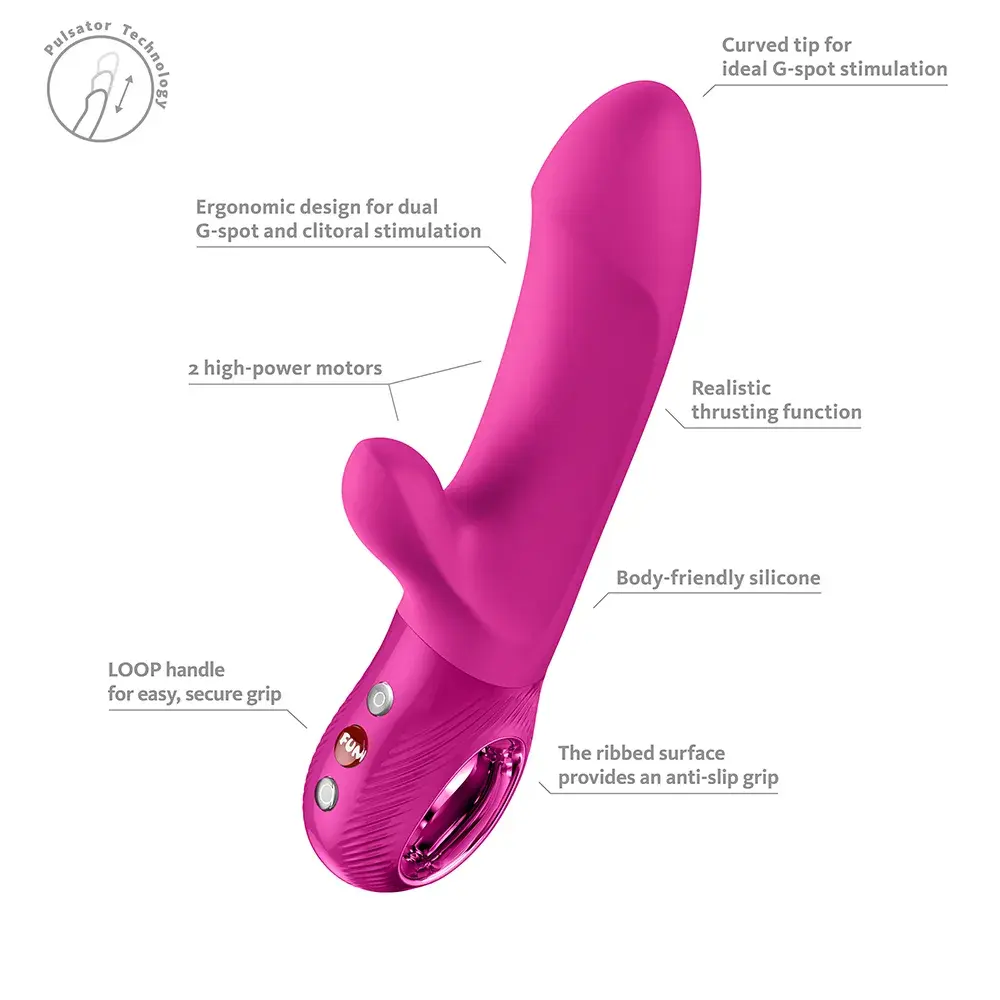 Bi Stronic Embrace itme ve titreşimli vibratör, G-spot uyarımlı, vücut dostu silikon, çift motorlu pembe vibratör.