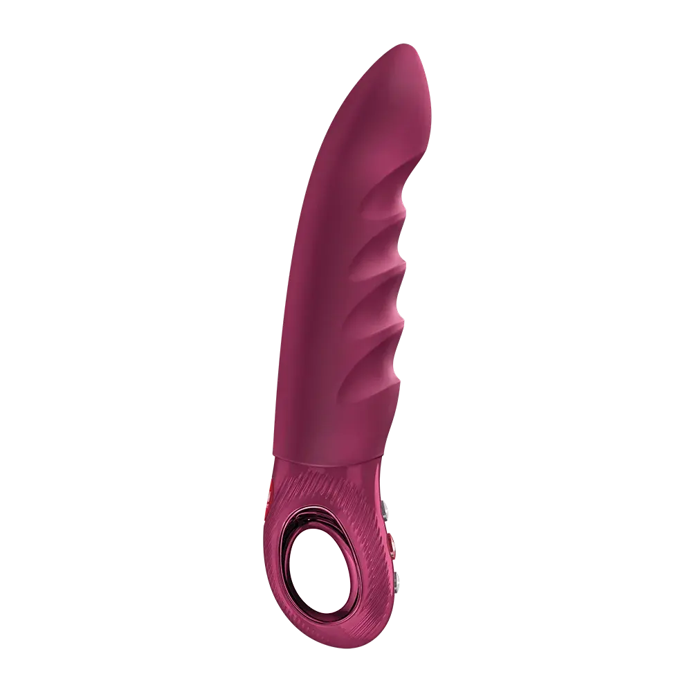 Stronic Deep itme ve titreşim özellikli bordo silikon vibratör, ergonomik tasarım ve kontrol halkası ile G-nokta stimülasyonu