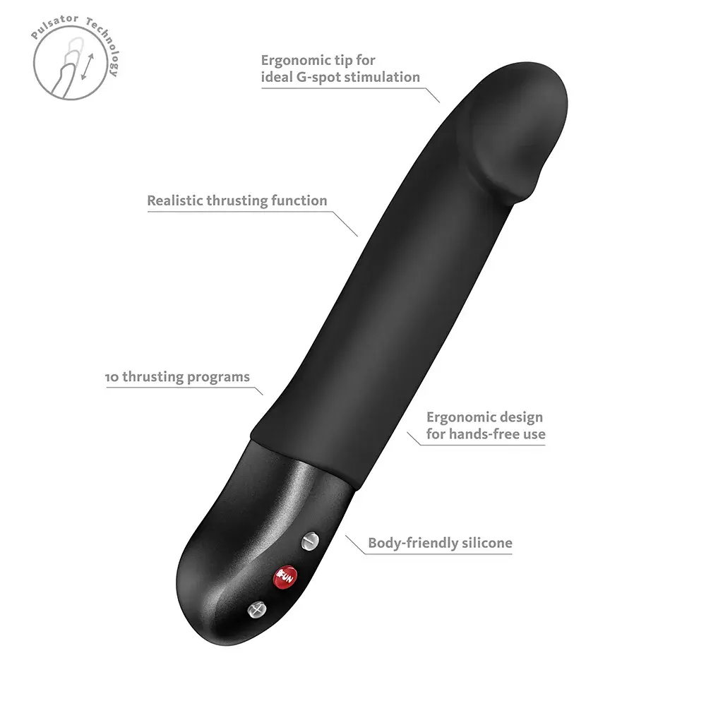 Stronic Real ileri geri hareketli vibratör, 10 program, G-spot uyarıcı, vücut dostu silikon, siyah