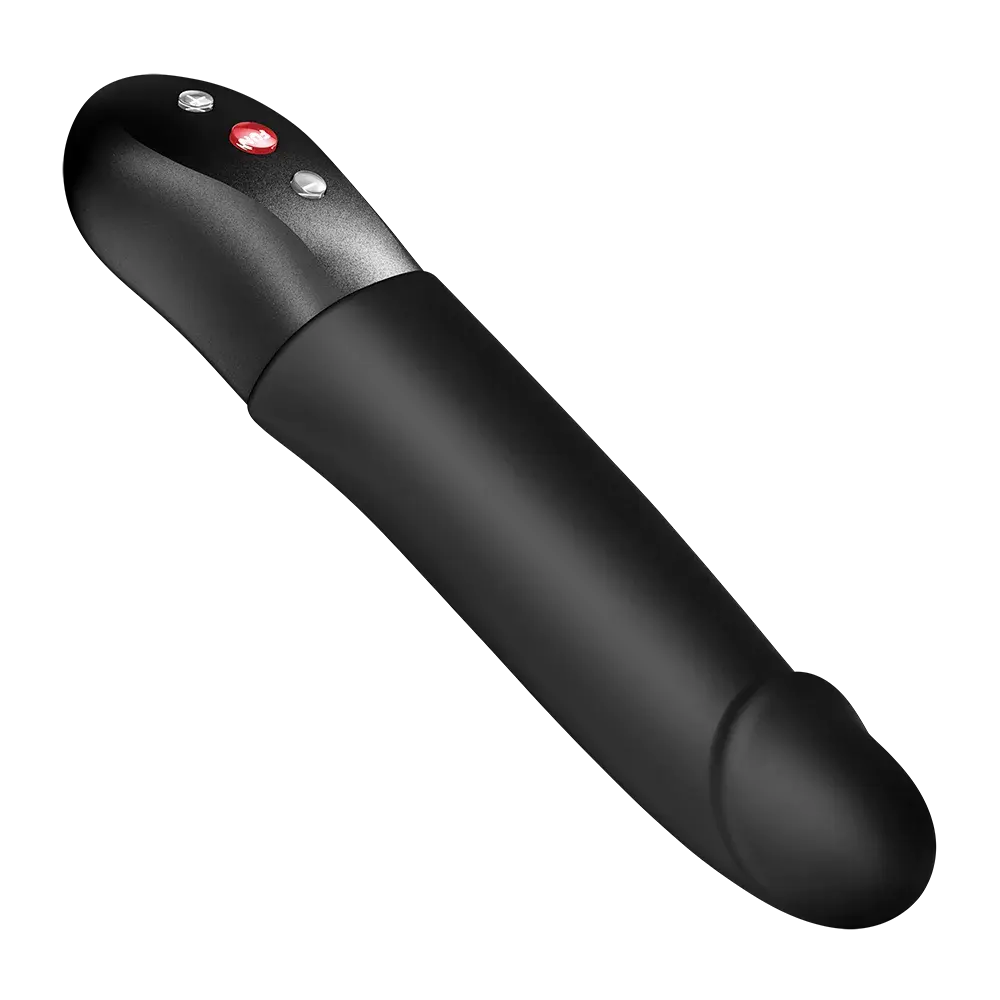 Stronic Real ileri geri hareketli vibratör, siyah silikon, 3 kontrol düğmeli şarj edilebilir yetişkin ürünü