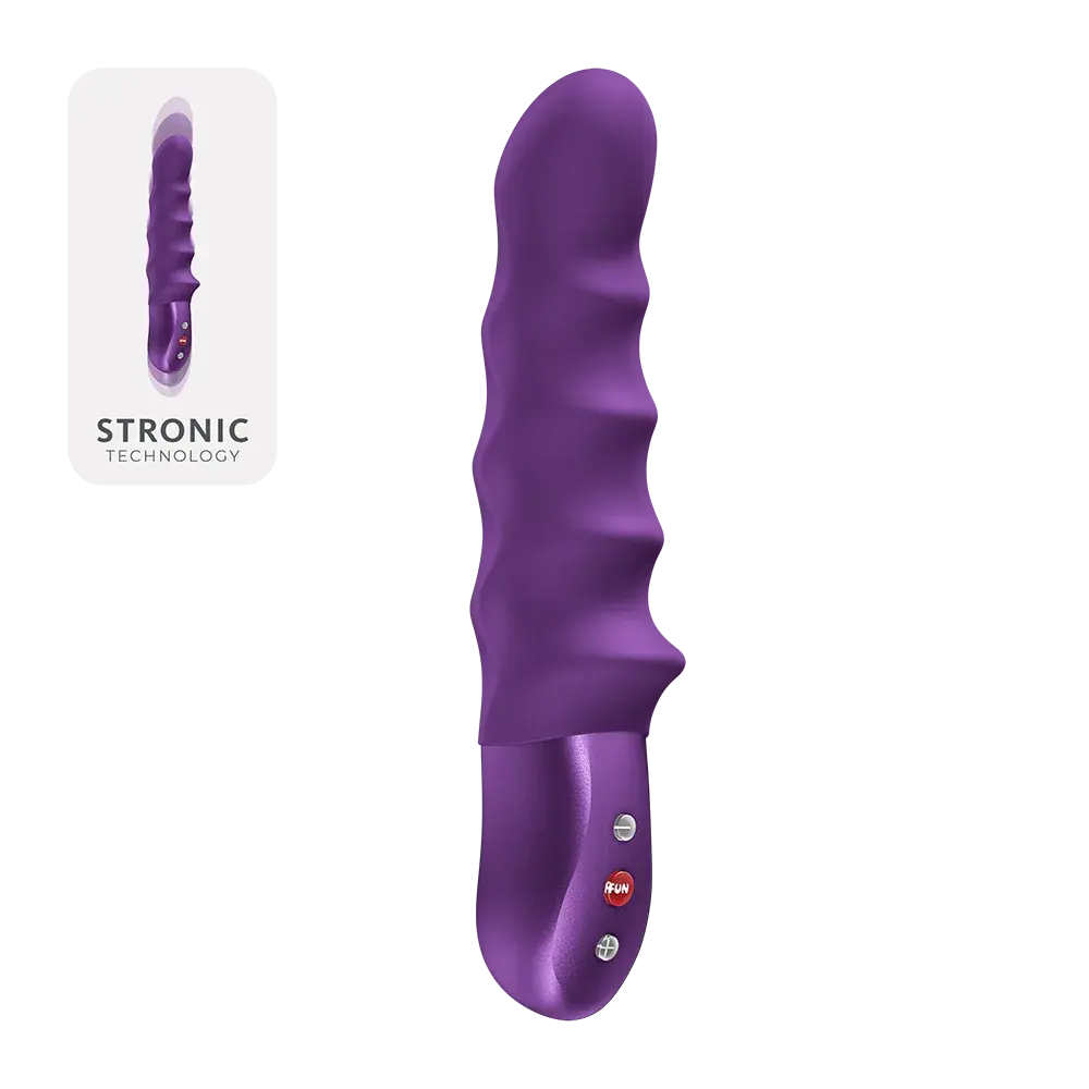 Stronic Surf itme ve titreşim özellikli mor silikon vibratör, Stronic Technology kontrol düğmeleri