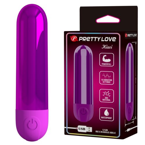 10 Fonksiyonlu USB Şarjlı Metalik Mini Bullet Vibratör – Kiwi (Magenta)