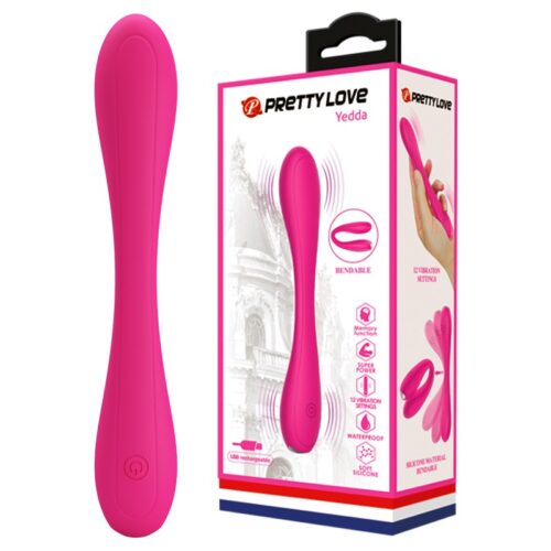 12 Fonksiyonlu Titreşimli Bükülebilir G-Spot & Klitoris Uyarıcılı Vibratör – Yedda (Pembe)