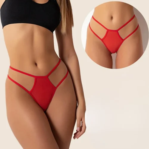 1_org_zoom-3 Tegan Fantazi Kırmızı Seksi TÜL Kadın STRİNG - Fantezi Tanga TG270037