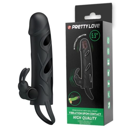 2 cm Uzatmalı Titreşimli Klitoris Uyarıcılı Zenci Penis Kılıfı