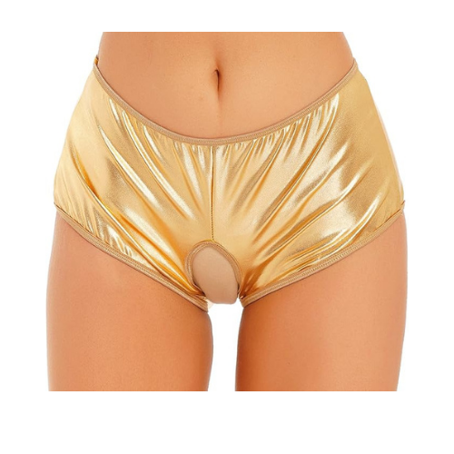 Tegan Fantezi Altın Özel Bölgeleri Açık Parlak Külot TG270050