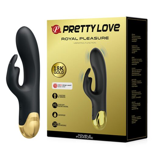 Altın Serisi – 7 Titreşim Modlu USB Şarjlı Çift Uçlu Silikon Rabbit Vibratör