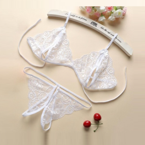 Tegan Fantezi Beyaz Dantelli Seksi Sütyen Kilot Takım TG279706