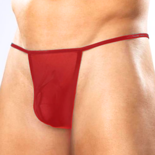 ciftkirmizi Tegan Fantezi Kırmızı Transparan Seksi Tül Erkek String TG274602