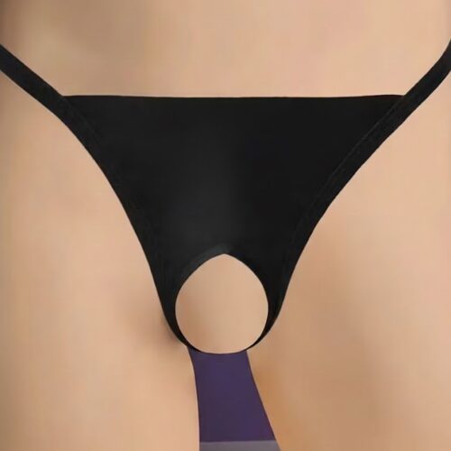 Tegan Siyah Özel Bölgesi Açık Kadın String TG270056