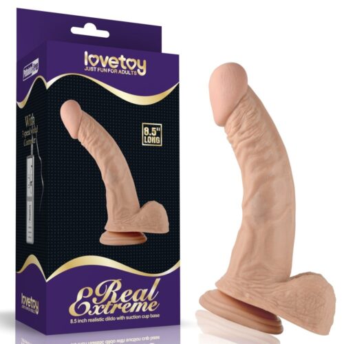 21.5 cm Realistik Vantuzlu Anal Vajinal Dildo Penis