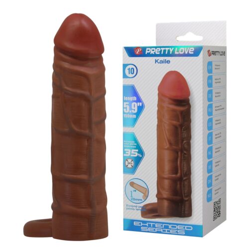 Extended 2.5 cm Uzatmalı Melez Rengi Halkalı Gerçekçi Penis Kılıfı – Kaile